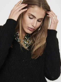 JACQUELINE DE YONG - MAGLIONE A MAGLIA DONNA NERO