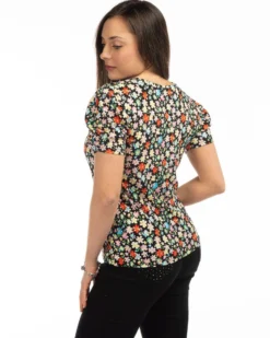 JACQUELINE DE YONG - TSHIRT MEZZA MANICA FANTASIA A FIORI