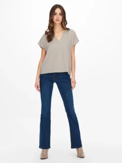 JACQUELINE DE YONG - TSHIRT MEZZA MANICA PERLA DA DONNA
