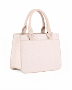 JUST GOLF - Borsa a mano cipria loggata con patta e tasca frontali, tracolla removibile
