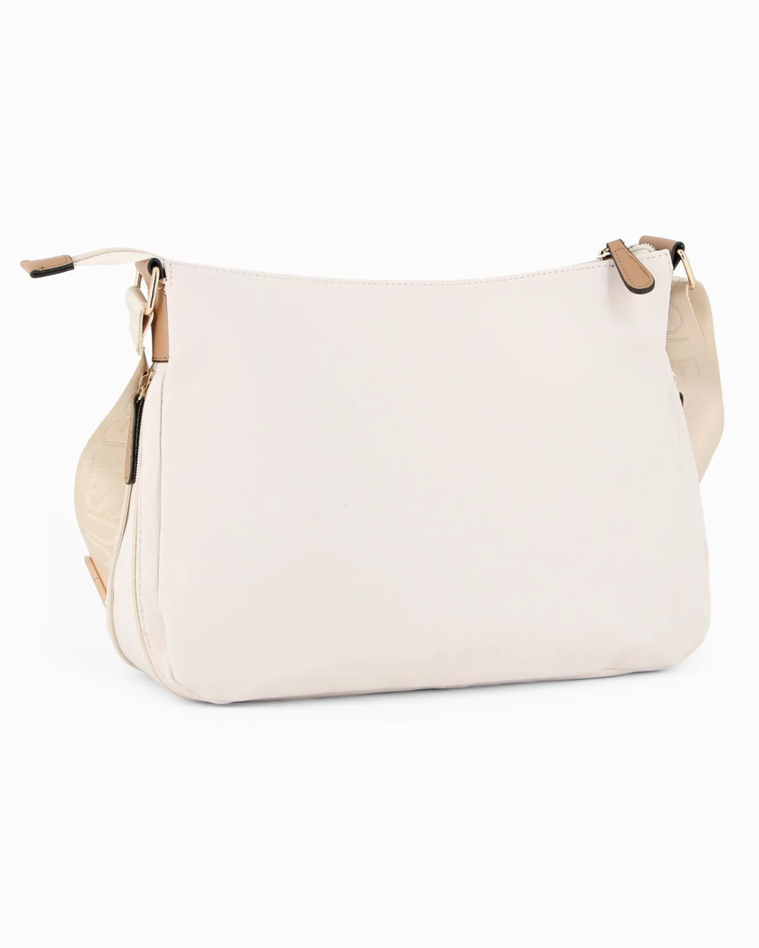 JUST GOLF - Borsa beige con doppia tasca frontale, manico regolabile e cerniera ad espansione