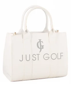 JUST GOLF - Borsa bianca due manici con stampa logo e tracolla removibile