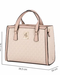 JUST GOLF - Borsa due manici cipria loggata con tracolla removibile