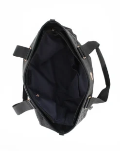JUST GOLF - Borsa shopping nera loggata con tasca frontale e tracolla removibile