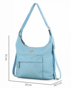 JUST GOLF - Borsa/zaino azzurra loggata con tasca frontale