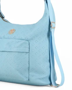 JUST GOLF - Borsa/zaino azzurra loggata con tasca frontale