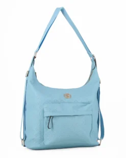 JUST GOLF - Borsa/zaino azzurra loggata con tasca frontale
