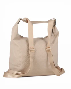 JUST GOLF - Borsa/zaino beige loggata con tasca frontale