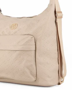 JUST GOLF - Borsa/zaino beige loggata con tasca frontale