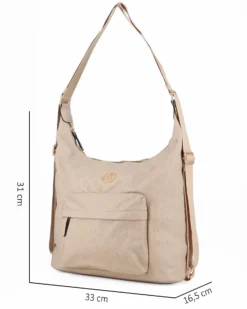JUST GOLF - Borsa/zaino beige loggata con tasca frontale
