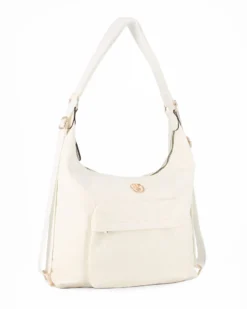 JUST GOLF - Borsa/zaino bianca loggata con tasca frontale