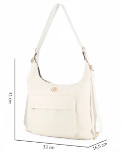 JUST GOLF - Borsa/zaino bianca loggata con tasca frontale