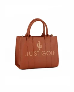 JUST GOLF - Borsetta cuoio due manici con stampa logo e tracolla removibile
