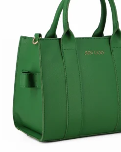 JUST GOLF - Borsetta verde due manici con stampa logo e tracolla removibile