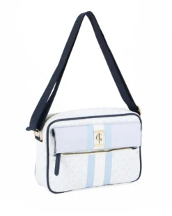 JUST GOLF - Tracolla bianca loggata con tasca frontale e pattina con logo