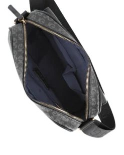 JUST GOLF - Tracolla nera/grigia loggata con tasca frontale e pattina con logo
