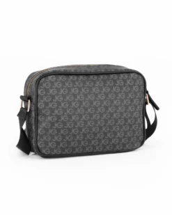 JUST GOLF - Tracolla nera/grigia loggata con tasca frontale e pattina con logo