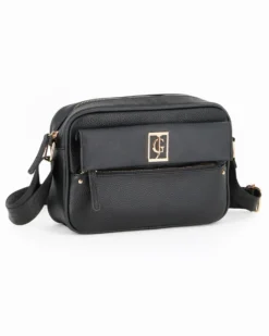 JUST GOLF - Tracolla nera loggata con tasca frontale e pattina con logo