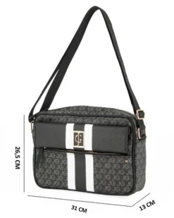 JUST GOLF - Tracolla nera loggata con tasca frontale e pattina con logo