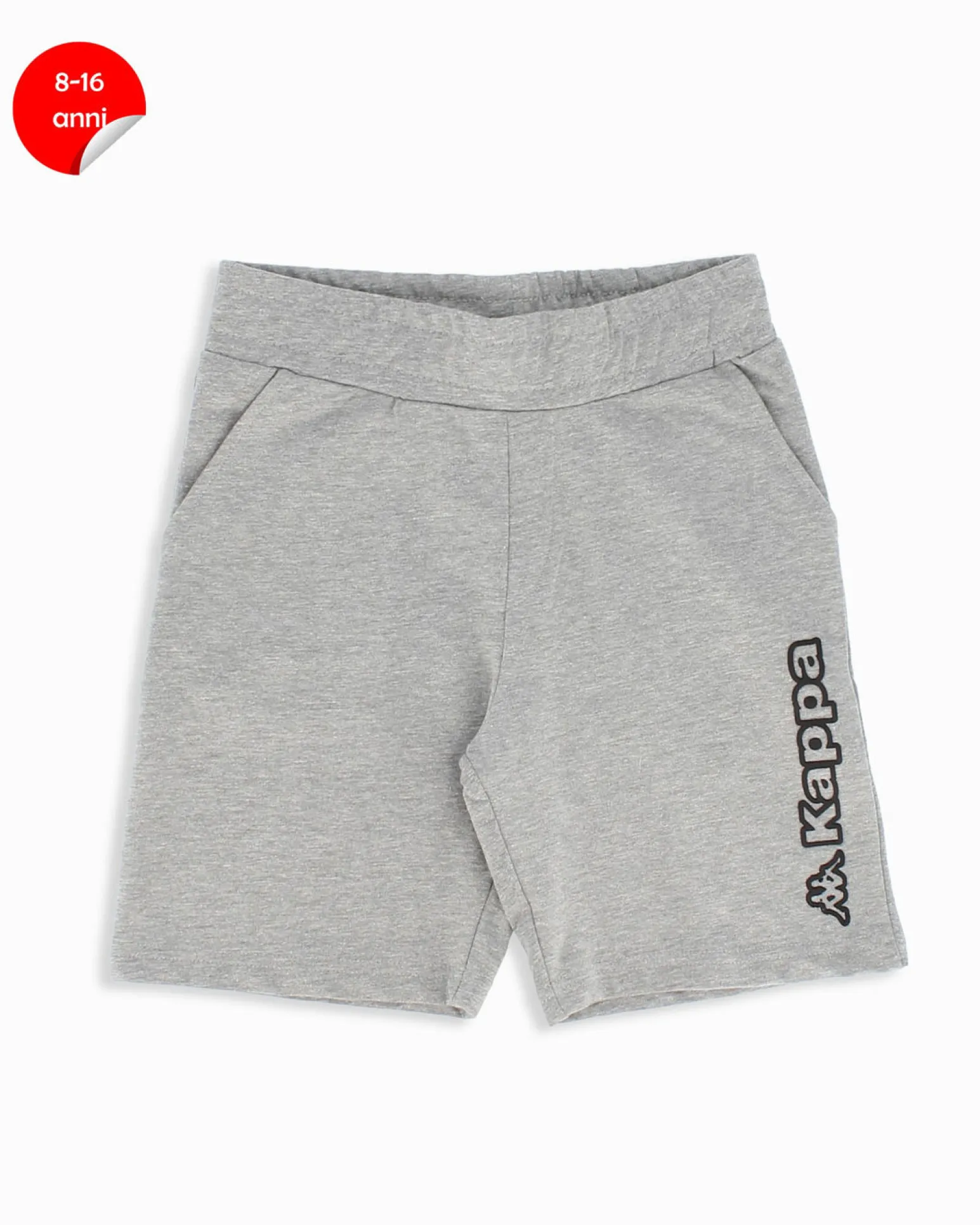 KAPPA - Bermuda ragazzi 8-16 anni grigio con scritta laterale