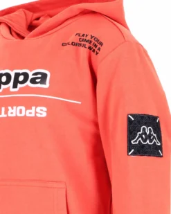 KAPPA - FELPA ARANCIONE BAMBINO CON CAPPUCCIO
