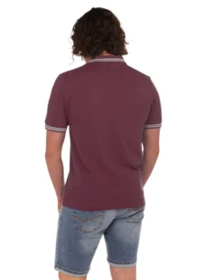 KAPPA - POLO BORDEAUX DA UOMO CON BORDINO A CONTRASTO LOGO MALTAX 8