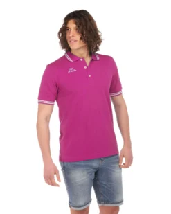 KAPPA - POLO FUXIA DA UOMO CON BORDINO A CONTRASTO LOGO MALTAX 6