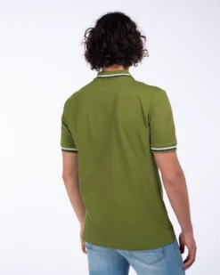 KAPPA - POLO VERDE MILITARE DA UOMO CON BORDINO A CONTRASTO LOGO MALTAX 5