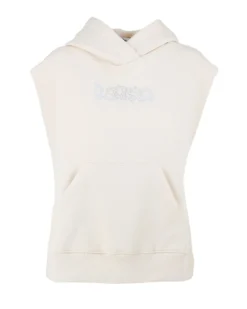 KEITH HARI - DONNA GILET  BEIGE TAGLIO VIVO