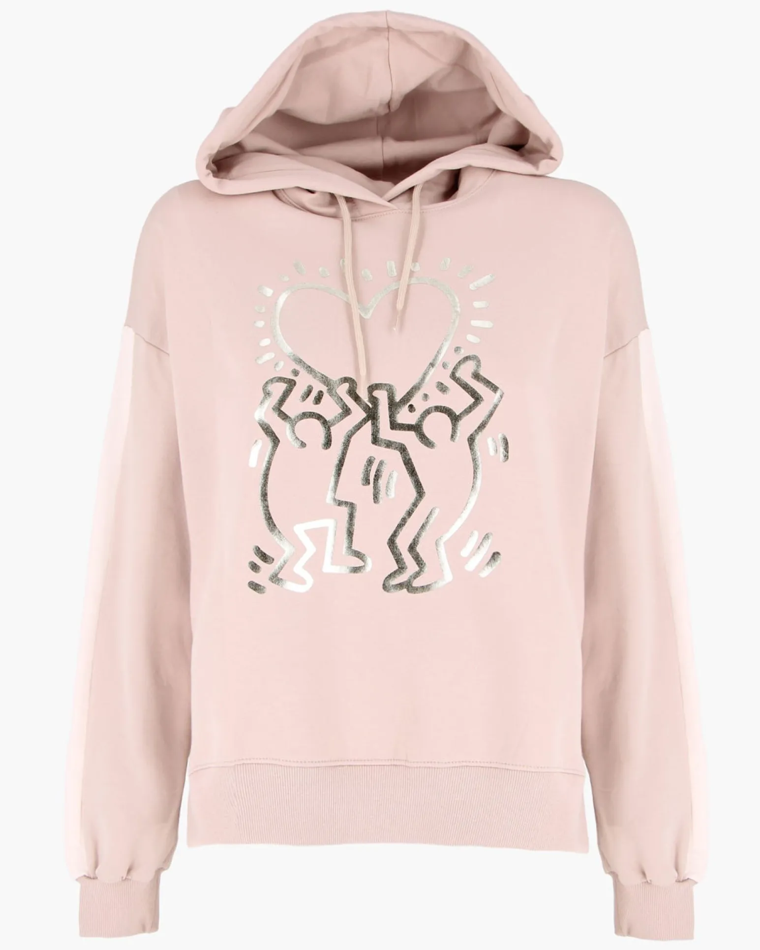 KEITH HARING - Felpa avorio con cappuccio da donna