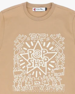 KEITH HARING - TSHIRT MANICA CORTA BEIGE IN COTONE PER RAGAZZI