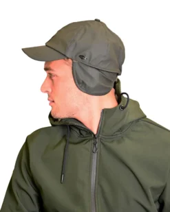 KEY UP - CAPPELLO INVERNALE VERDE DA UOMO IMPERMEABILE E ANTIVENTO CON PARAORECCHIE