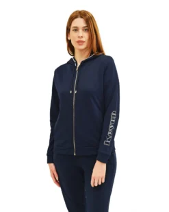 KEY UP - FELPA BLU DA DONNA CON CAPPUCCIO