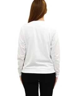 KEY UP - FELPA GIROCOLLO BIANCA DA DONNA
