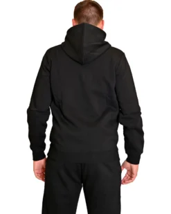 KEY UP - FELPA NERA DA UOMO CON ZIP E CAPPUCCIO