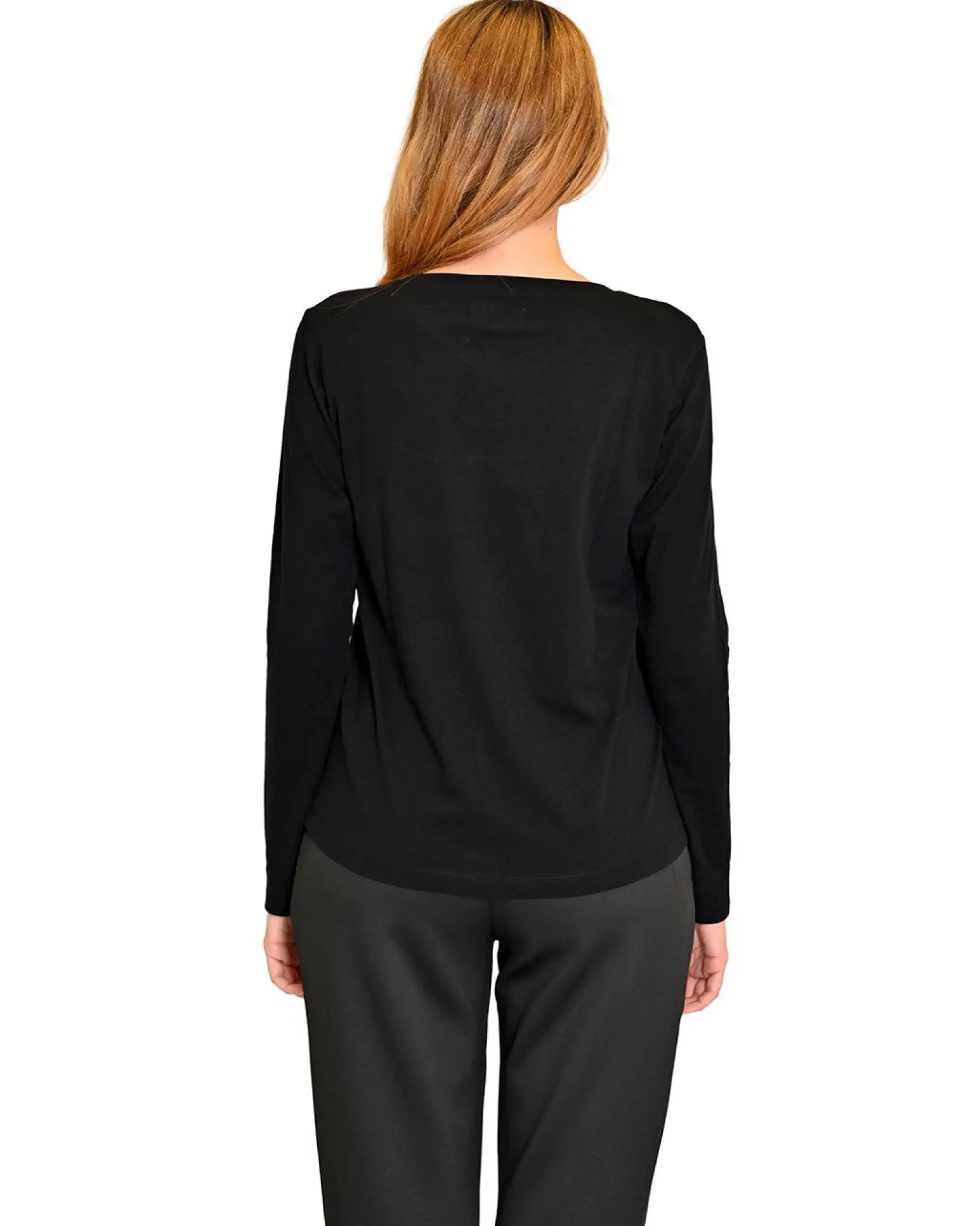 KEY UP - MAGLIA MANICA LUNGA DONNA NERA HEART STAY WILD - 5S421/0002