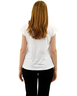 KEY UP - MAGLIA MEZZA MANICA DONNA BIANCA GLAM - 5S894/0001