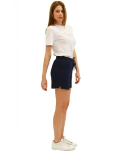 KEY UP - PANTALONCINO BLU DA DONNA IN FELPA