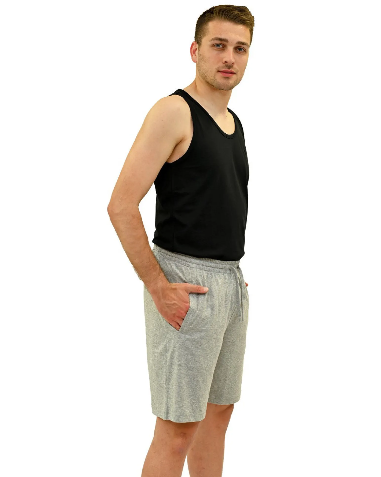 KEY UP - PANTALONCINO UOMO GRGIO BASIC - 2JB42/1300