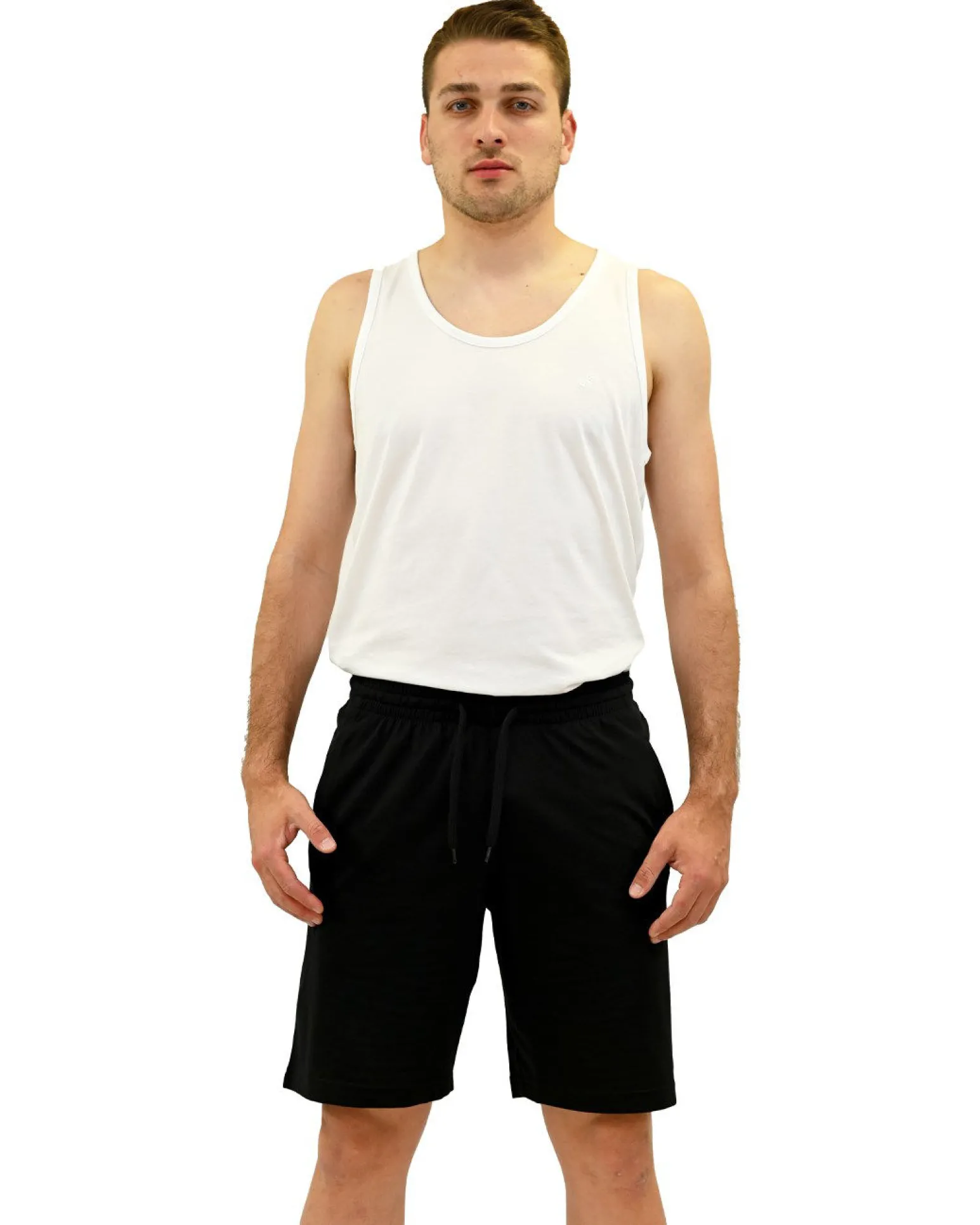 KEY UP - PANTALONCINO UOMO NERO BASIC - 2JB42/0002