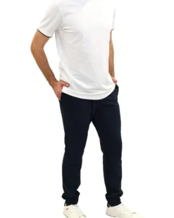 KEY UP - PANTALONE FELPA NERO DA UOMO CON POLSINO