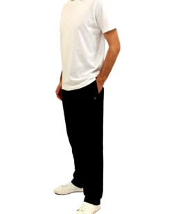 KEY UP - PANTALONE FELPA NERO DA UOMO FONDO DRITTO