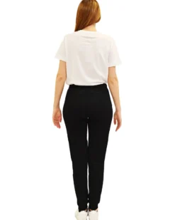 KEY UP - PANTALONE TUTA NERO CON POLSINO DA DONNA