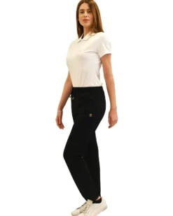 KEY UP - PANTALONE TUTA NERO DA DONNA CON FONDO DRITTO