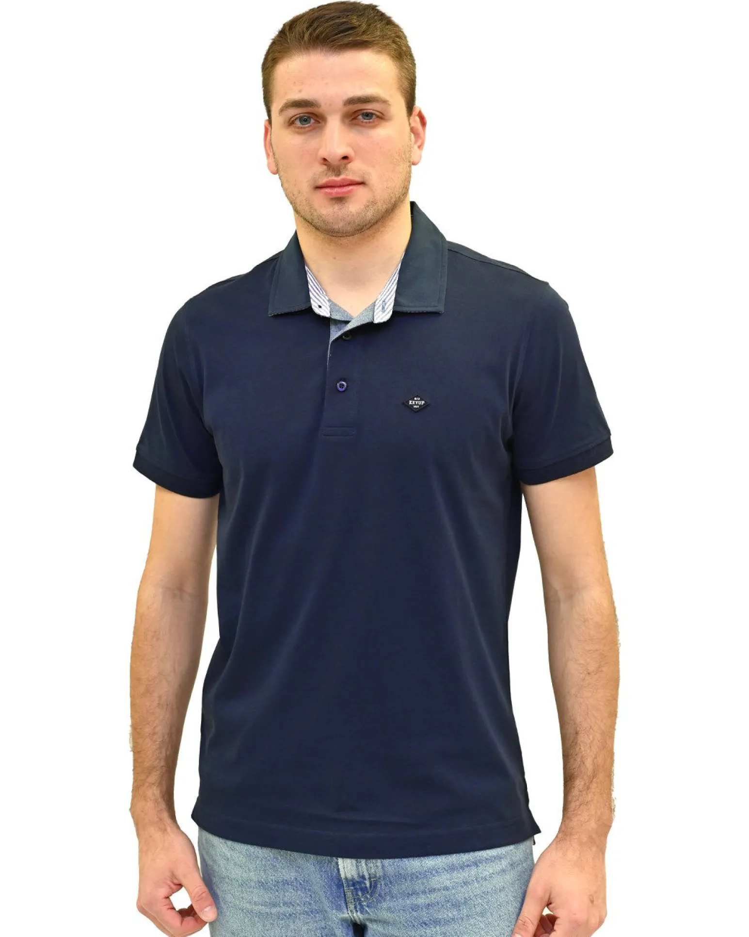 KEY UP - POLO MEZZA MANICA UOMO BLU - 2R522/1245