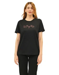 KEY UP - T-SHIRT MEZZA MANICA DONNA NERA - 5S881/0002