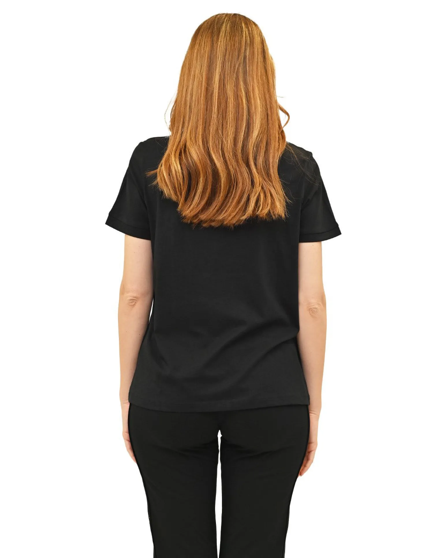 KEY UP - T-SHIRT MEZZA MANICA DONNA NERA - 5S881/0002