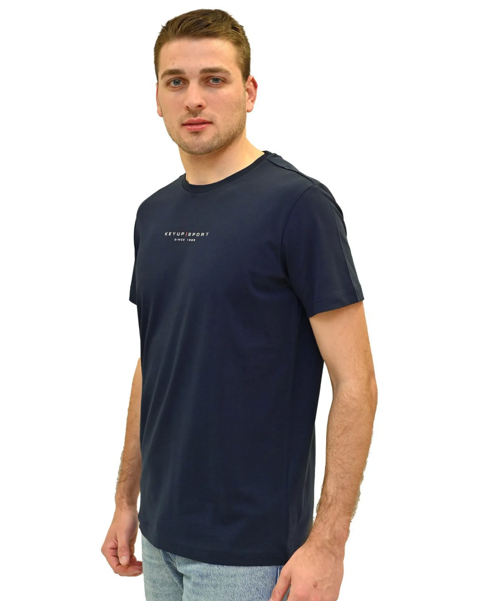 KEY UP - T-SHIRT MEZZA MANICA UOMO BLU - 2S571/1245