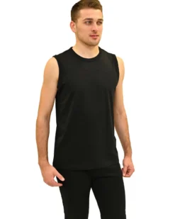 KEY UP - TSHIRT SMANICATA NERA DA UOMO IN COTONE JERSEY (STANDARD OEKO-TEX)