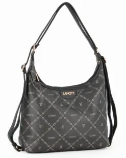 LANCETTI - Borsa/Zaino nera logata